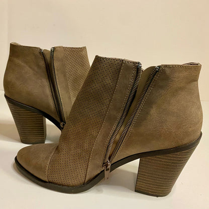Esprit Kali Tan Brown High Heel Ankle Booties Shoes Womens 7.5