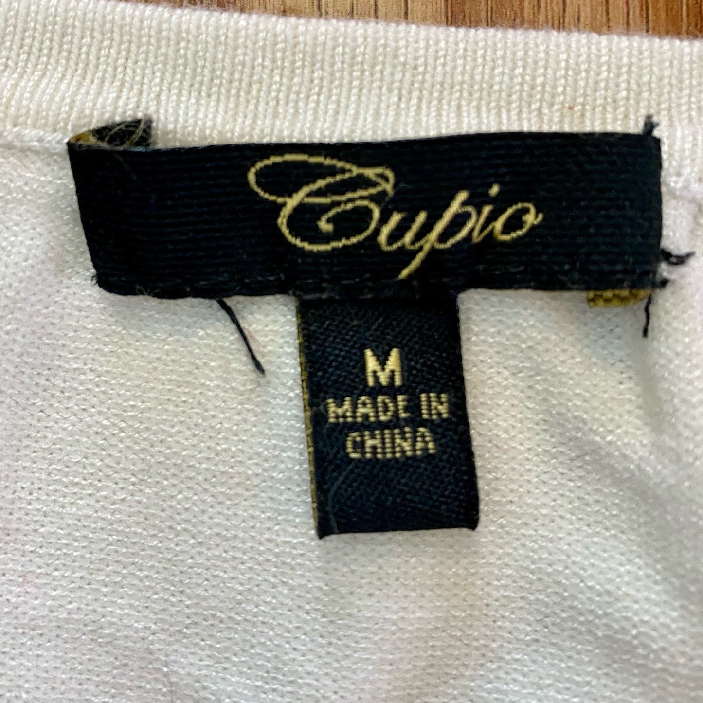 Cupio Tan White Striped Sweater Top Womens Medium