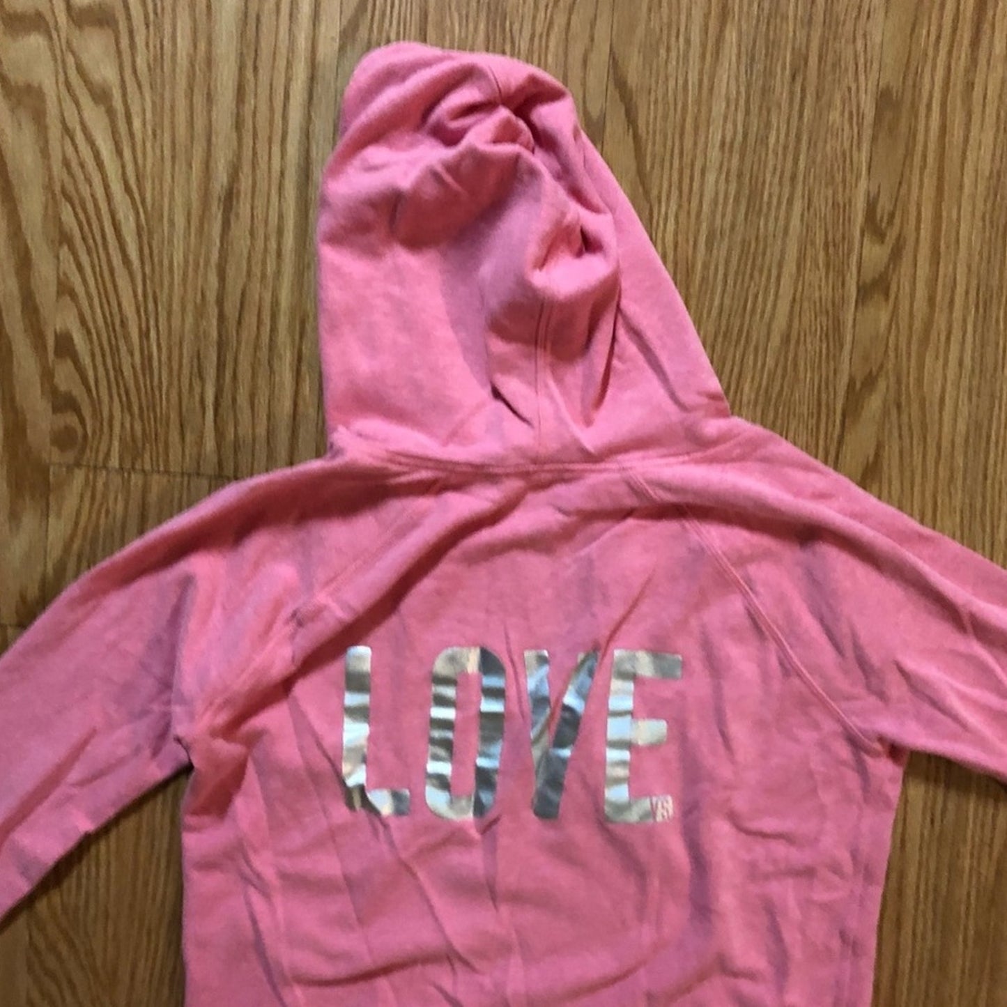 Victoria’s Secret Vintage Y2K Pink Sequin LOVE Hoodie Womens Small