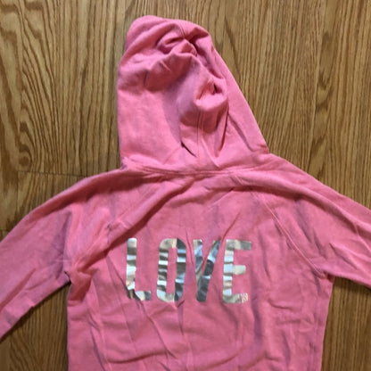 Victoria’s Secret Vintage Y2K Pink Sequin LOVE Hoodie Womens Small