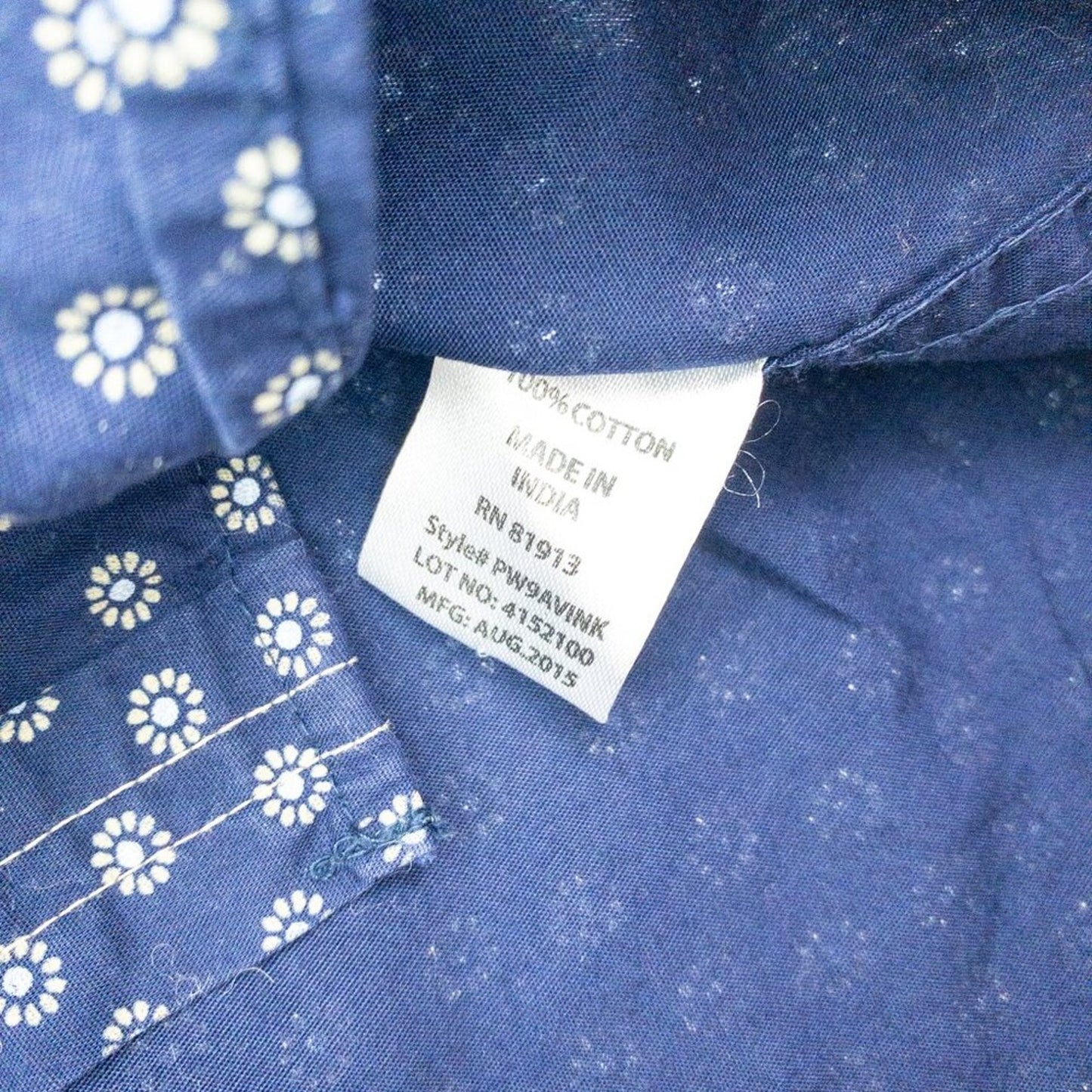 Paper Denim & Cloth Navy Floral Print Button Down Shirt Mens Medium