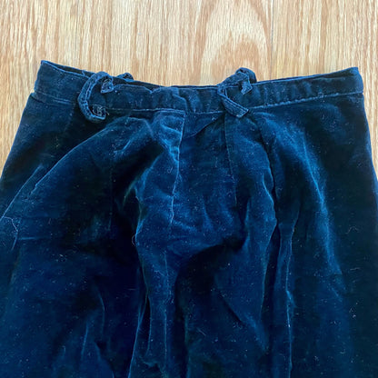 Vintage 1970s Black Velvet Straight Midi Skirt Womens XXSmall