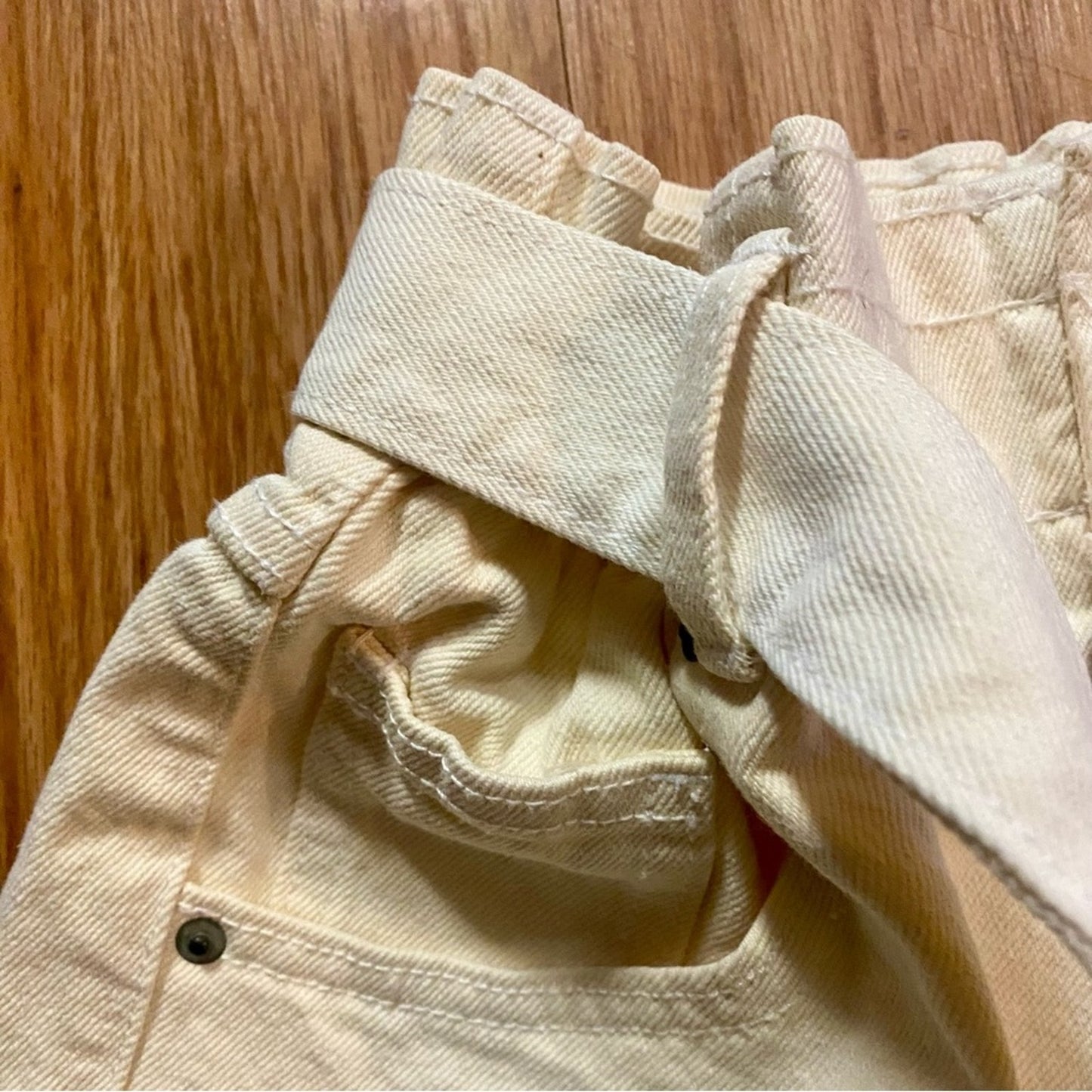 SWS Denim Company Organic Cream White High Rise Denim Shorts Womens Medium