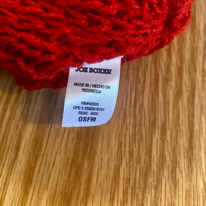 Joe Boxer Red Beanie Hat Scarf Bundle Unisex One Size