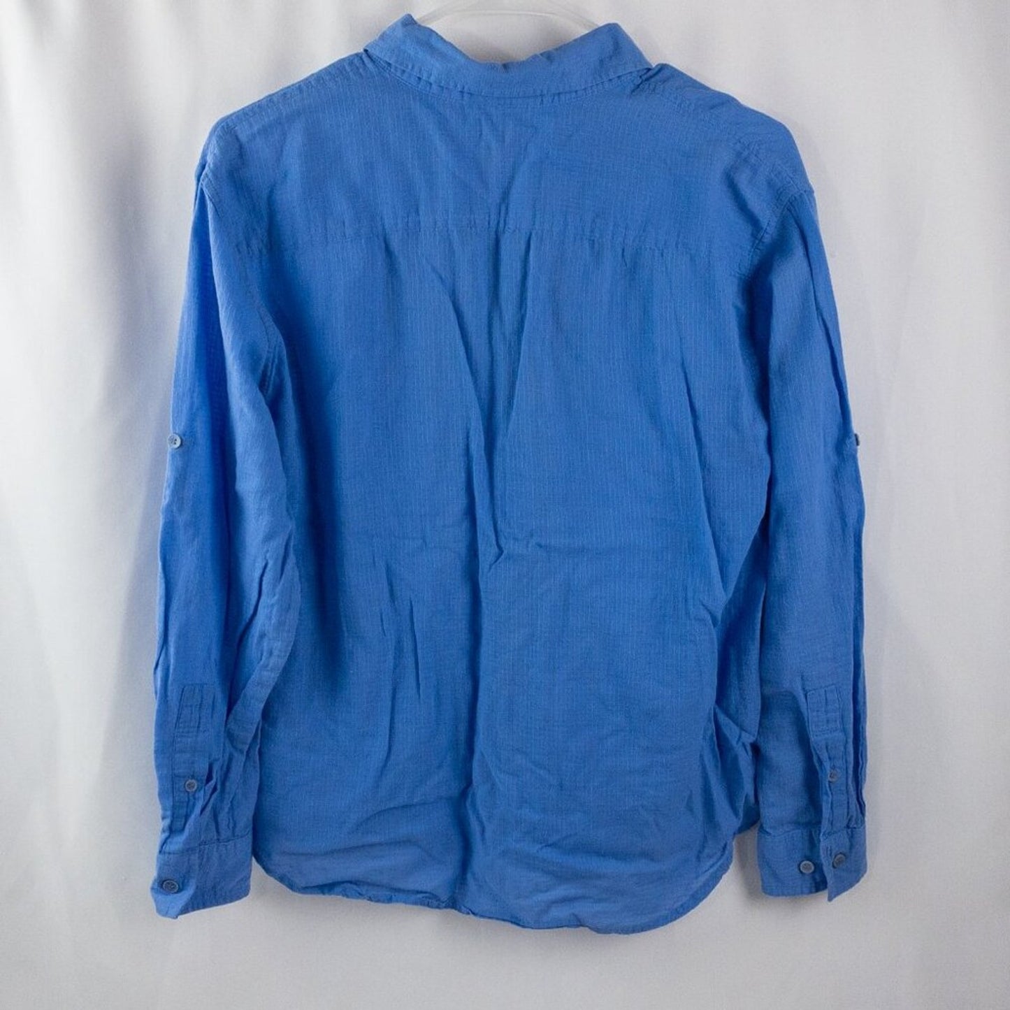 Jones New York Blue Cotton Button Down Shirt Womens Medium