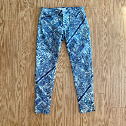 Ralph Lauren Denim & Supply Blue Paisley Bandana Skinny Jeans Womens 28