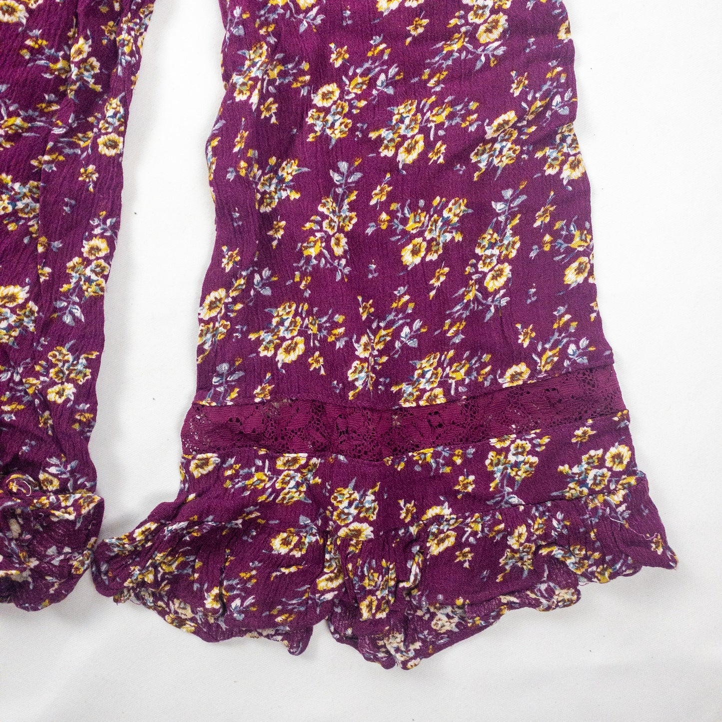 Suzanne Betro Purple Floral Boho Peasant Blouse Womens Large
