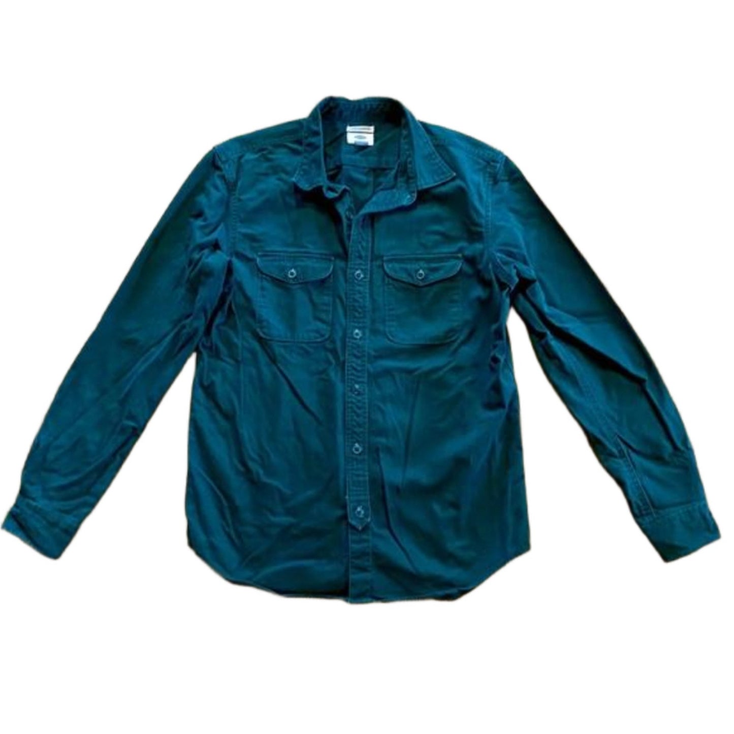 Old Navy Green Pine Your Mann Long Sleeve Heavy Twill Shirt Mens Medium