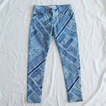 Ralph Lauren Denim & Supply Blue Paisley Bandana Skinny Jeans Womens 28