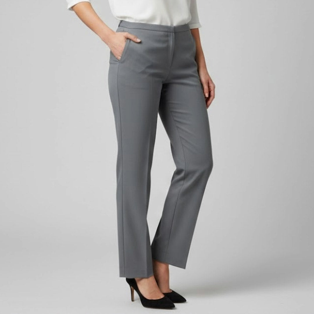 Tahari Levine Vintage Gray Straight Leg Dress Pants Womens 10