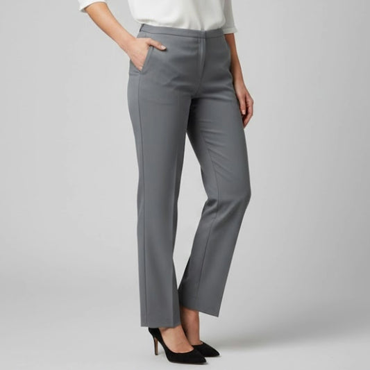 Tahari Levine Vintage Gray Straight Leg Dress Pants Womens 10