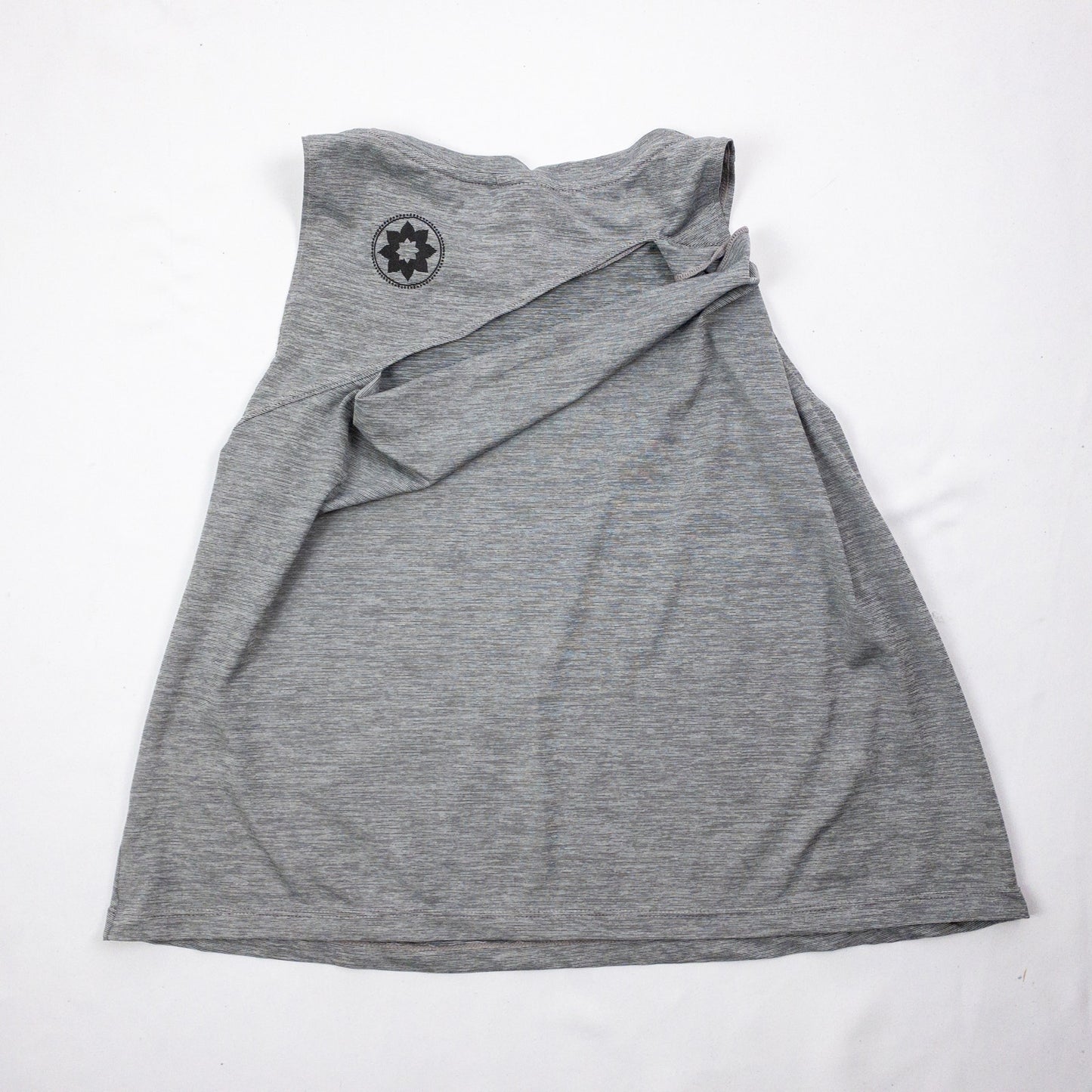 DYI Gray Striped Open Back Athletic Tank Top Womens Small