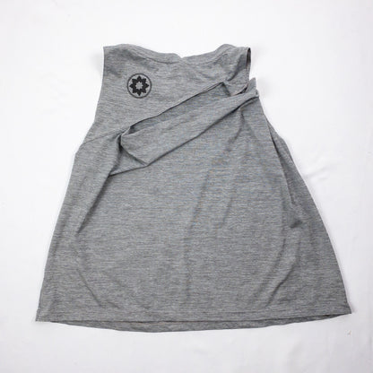 DYI Gray Striped Open Back Athletic Tank Top Womens Small