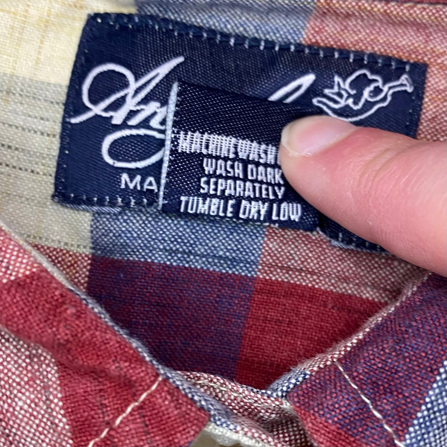 Angelique Vintage Red Striped Plaid Flannel Button-up Shirt Womens Medium
