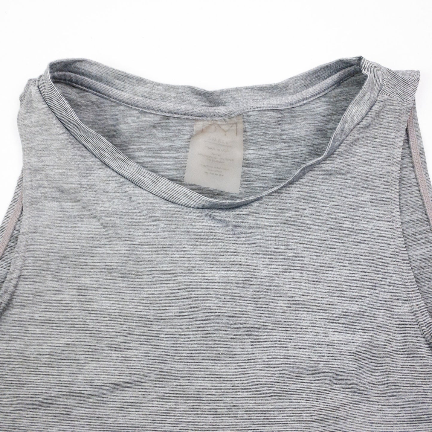 DYI Gray Striped Open Back Athletic Tank Top Womens Small