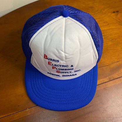 Vernon Burris Electric Indiana Vintage Blue Trucker Hat Unisex Mens One Size