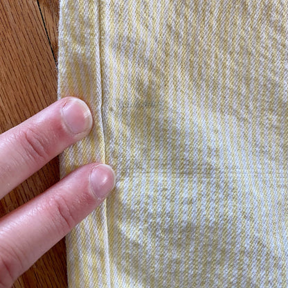 Chic Vintage 90s Yellow White Striped Long Baggy Shorts Womens 12