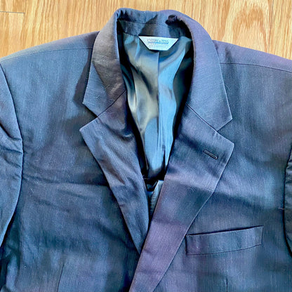 Joseph & Fiess Comfort Stretch Black Wool Suit Jacket Blazer Mens 42 Regular