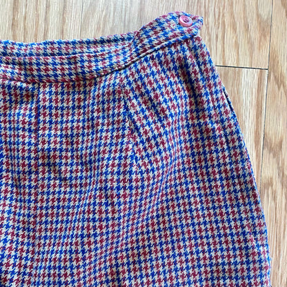 Vintage American Union Red Checked Slim Wool Pants Womens 2