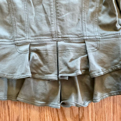White House Black Market Olive Green Cotton Moto Jacket Womens 0