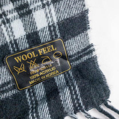 Apexx Black & Gray Plaid Blanket Scarf Unisex Mens Womens One Size
