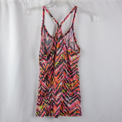 Delias Neon Pink Chevron Racerback Tank Top Womens Medium
