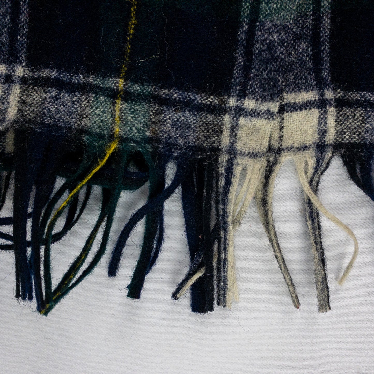 Pendleton Vintage Green Blue Yellow White Plaid Scarf Unisex Men Women One Size