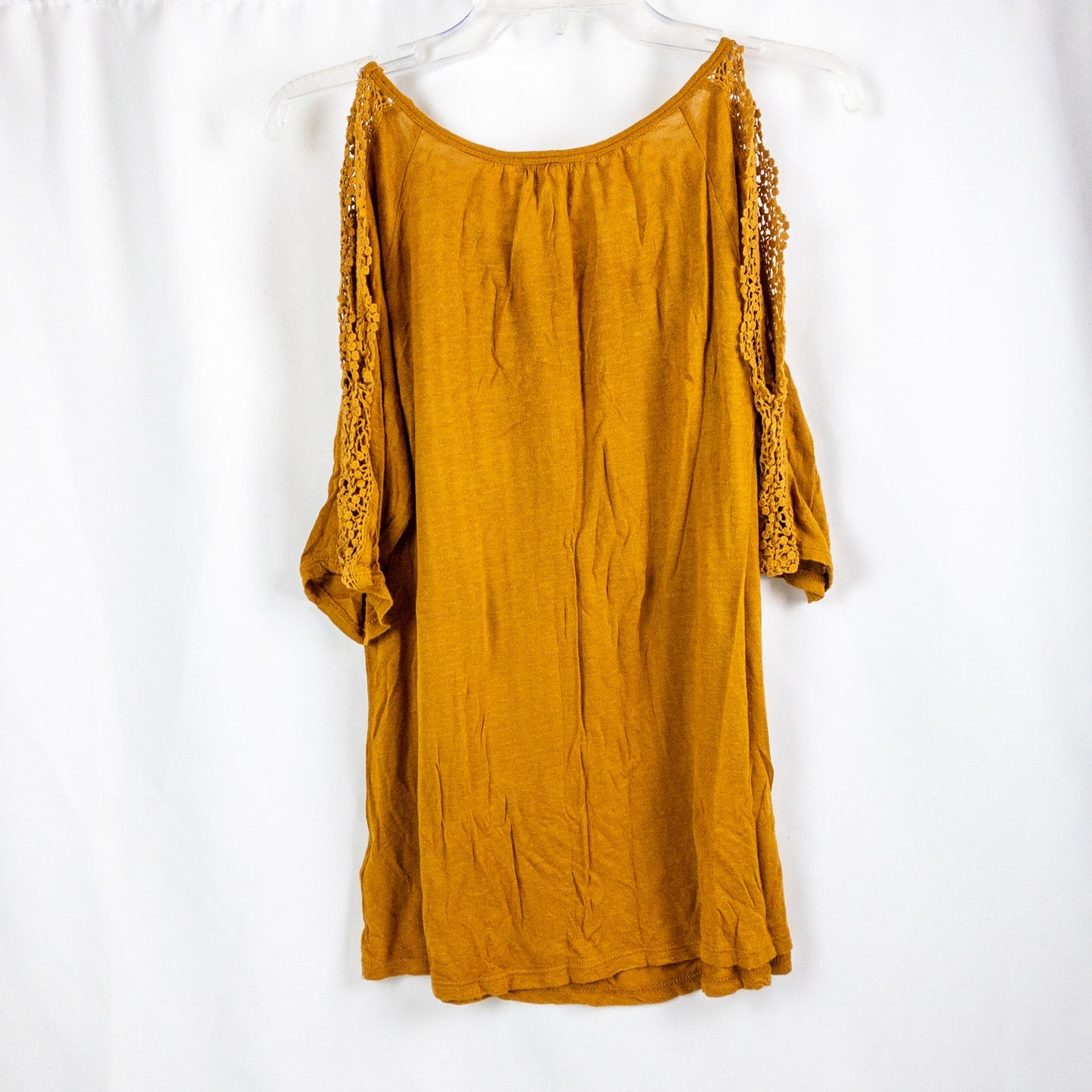 Maurices Brown Open Sleeve Lace Blouse Womens Large