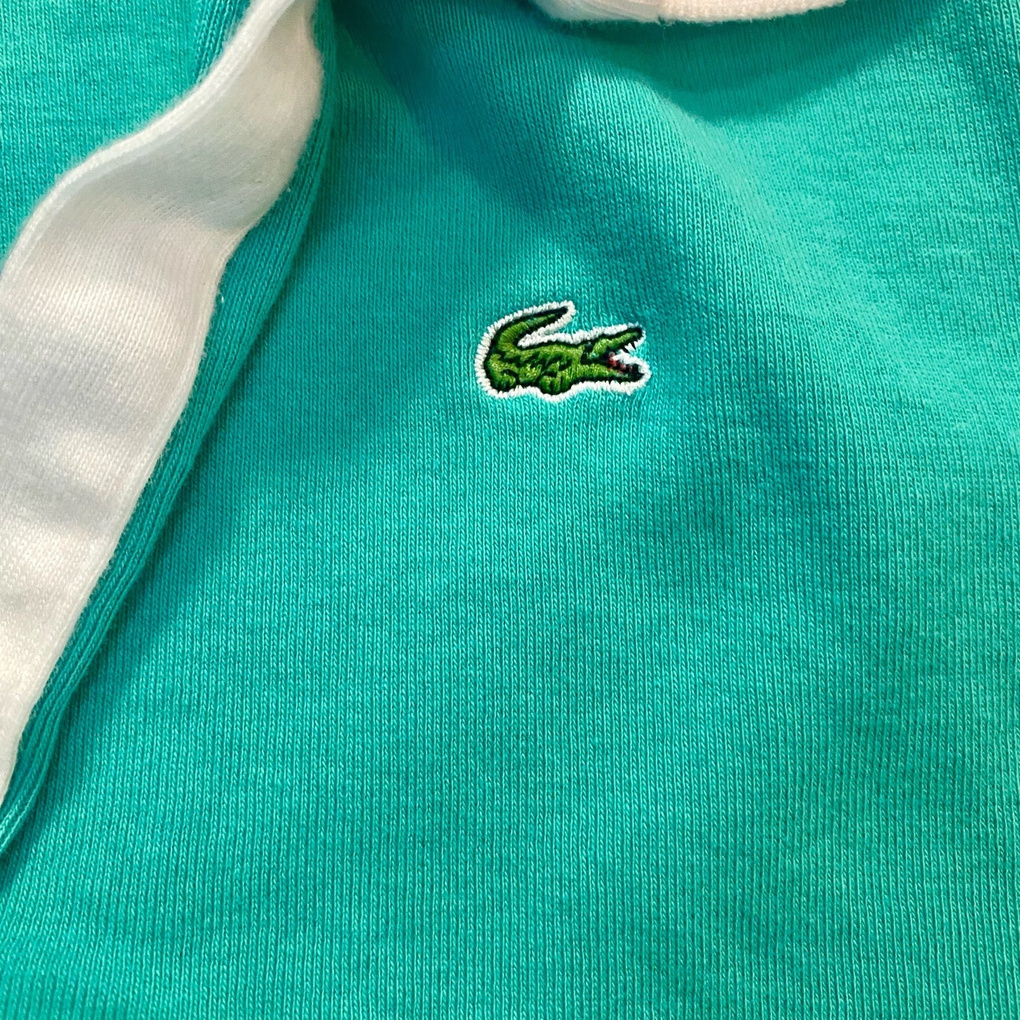 Lacoste Vintage Teal Green Polo Shirt Top Womens 42 Small