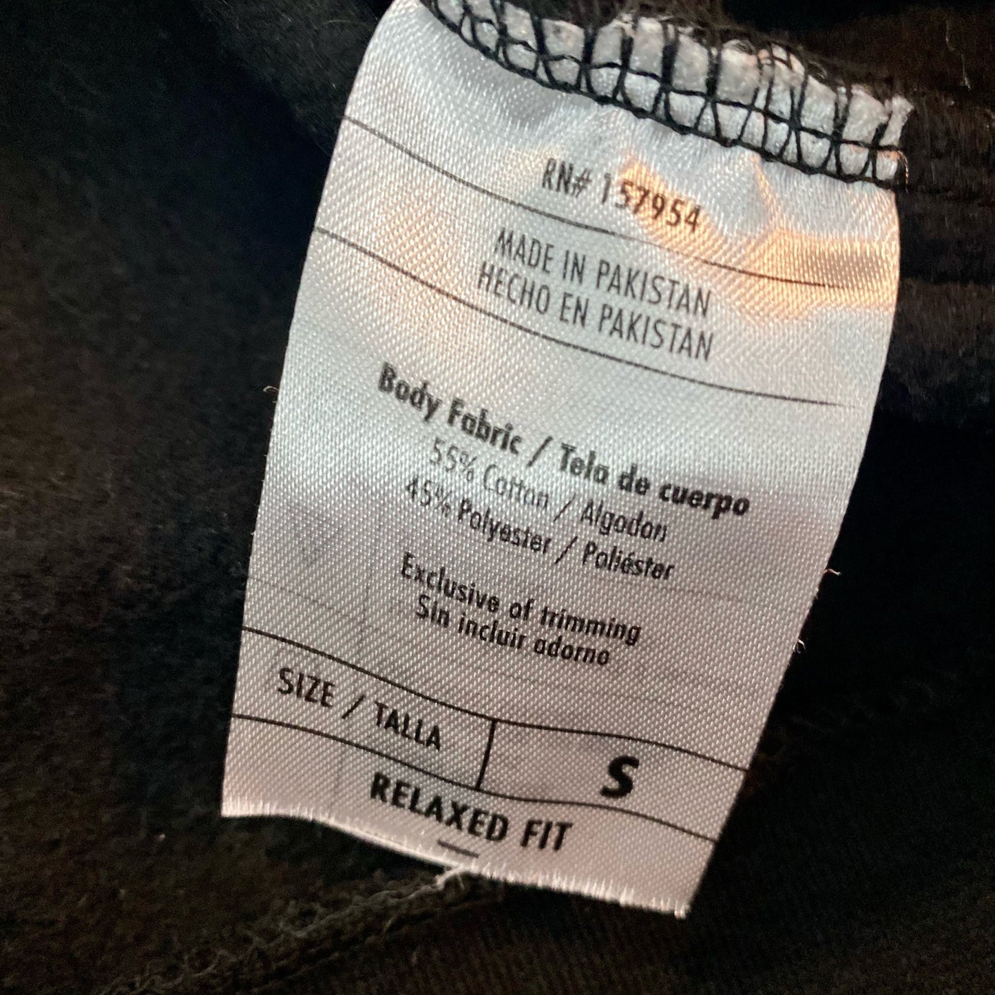 Real Work Wear Relaxed Fit Black Hoodie Sweatshirt Shirt Unisex Mens Small