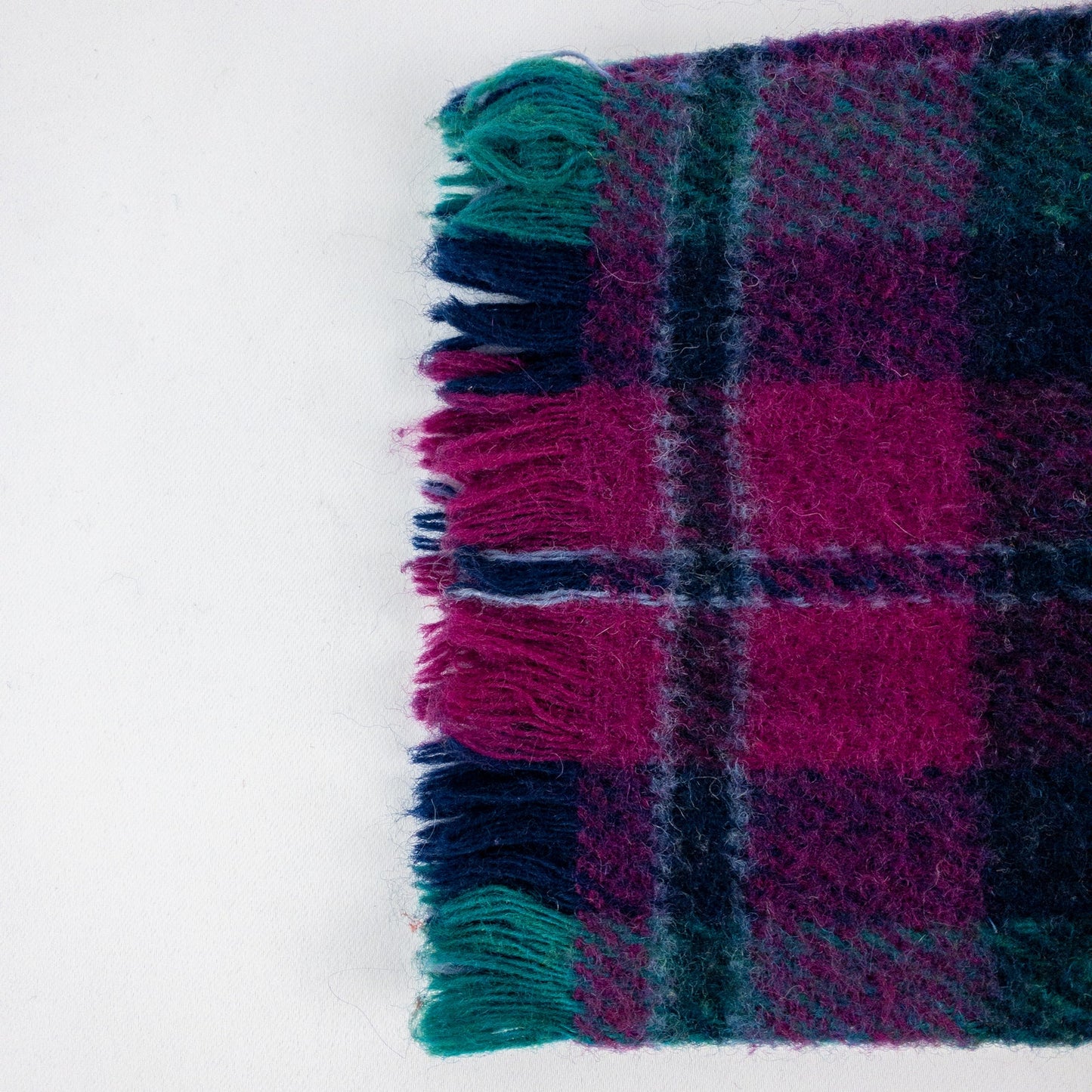 Purple Green Blue Plaid Stripe Scarf Unisex Men Women One Size