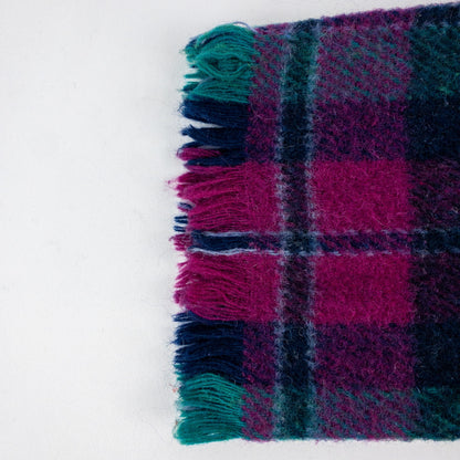 Purple Green Blue Plaid Stripe Scarf Unisex Men Women One Size