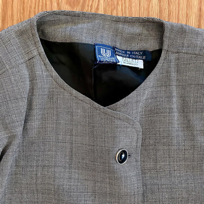 Emanuel Ungaro Parallele Gray Stripe Blazer Skirt Set Womens 6