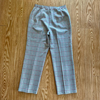 Sag Harbor Vintage Gray Plaid Straight Leg Trousers Pants Womens 12 / 14 Large