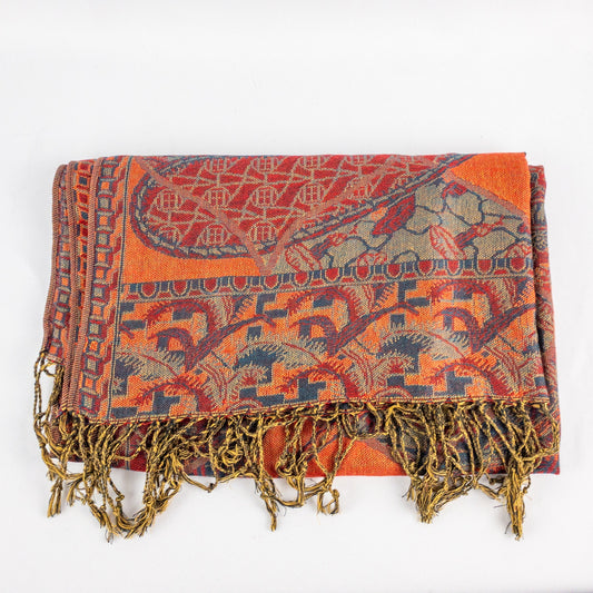Pashmina Multicolor Red Green Blue Paisley Scarf Womens One Size