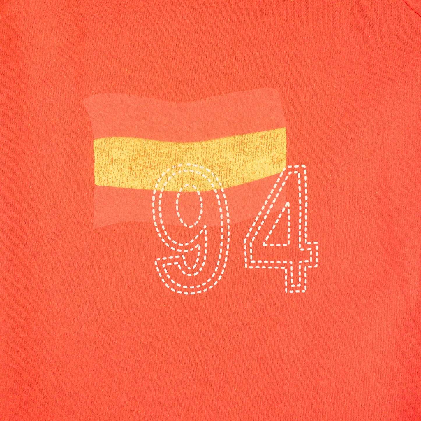 Voi Jeans Red Yellow Raw Hem Soccer Football Tee Shirt Mens Large