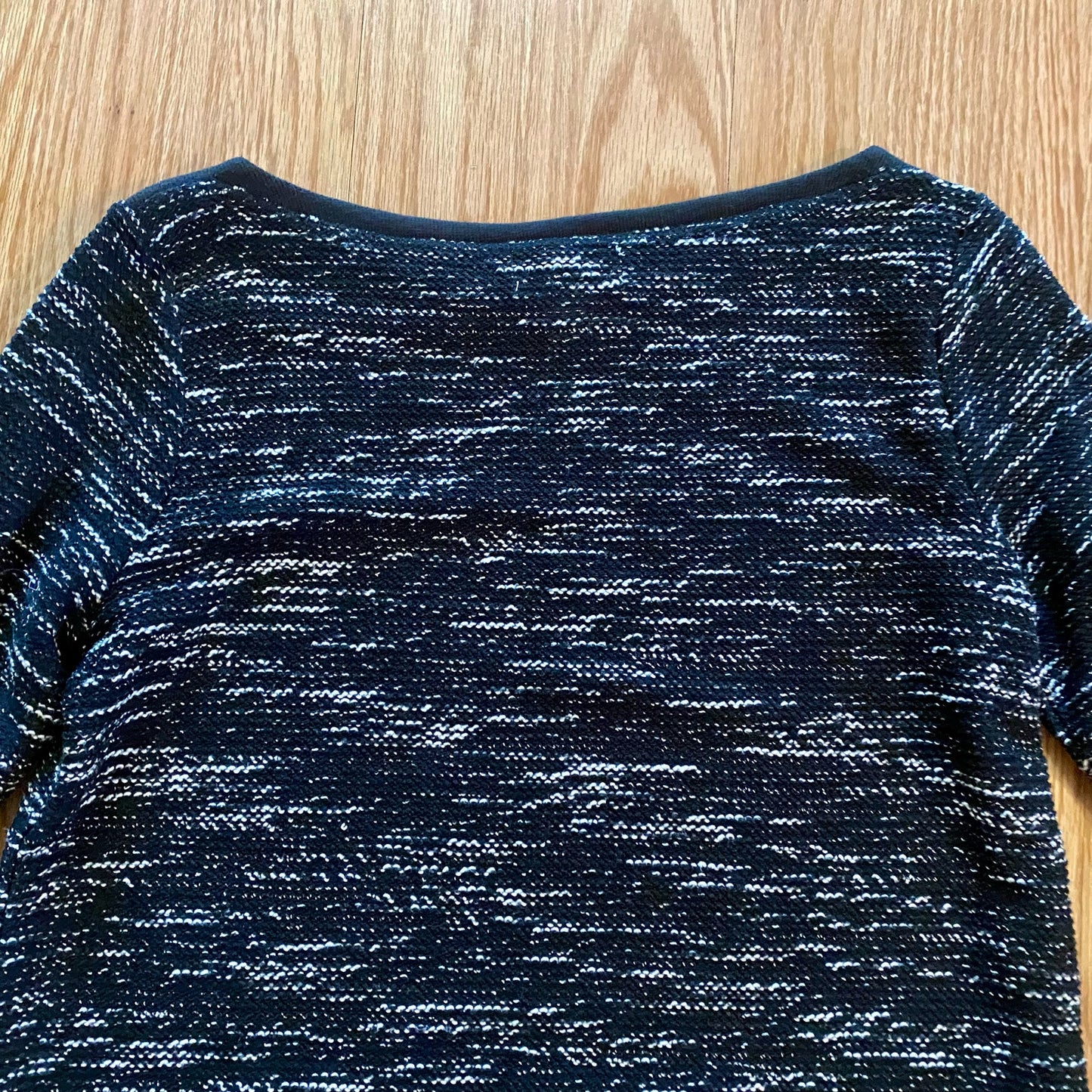 Liz Claiborne Weekend Black Speckled Knit Pullover Tunic Sweater Womens Medium