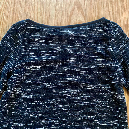 Liz Claiborne Weekend Black Speckled Knit Pullover Tunic Sweater Womens Medium
