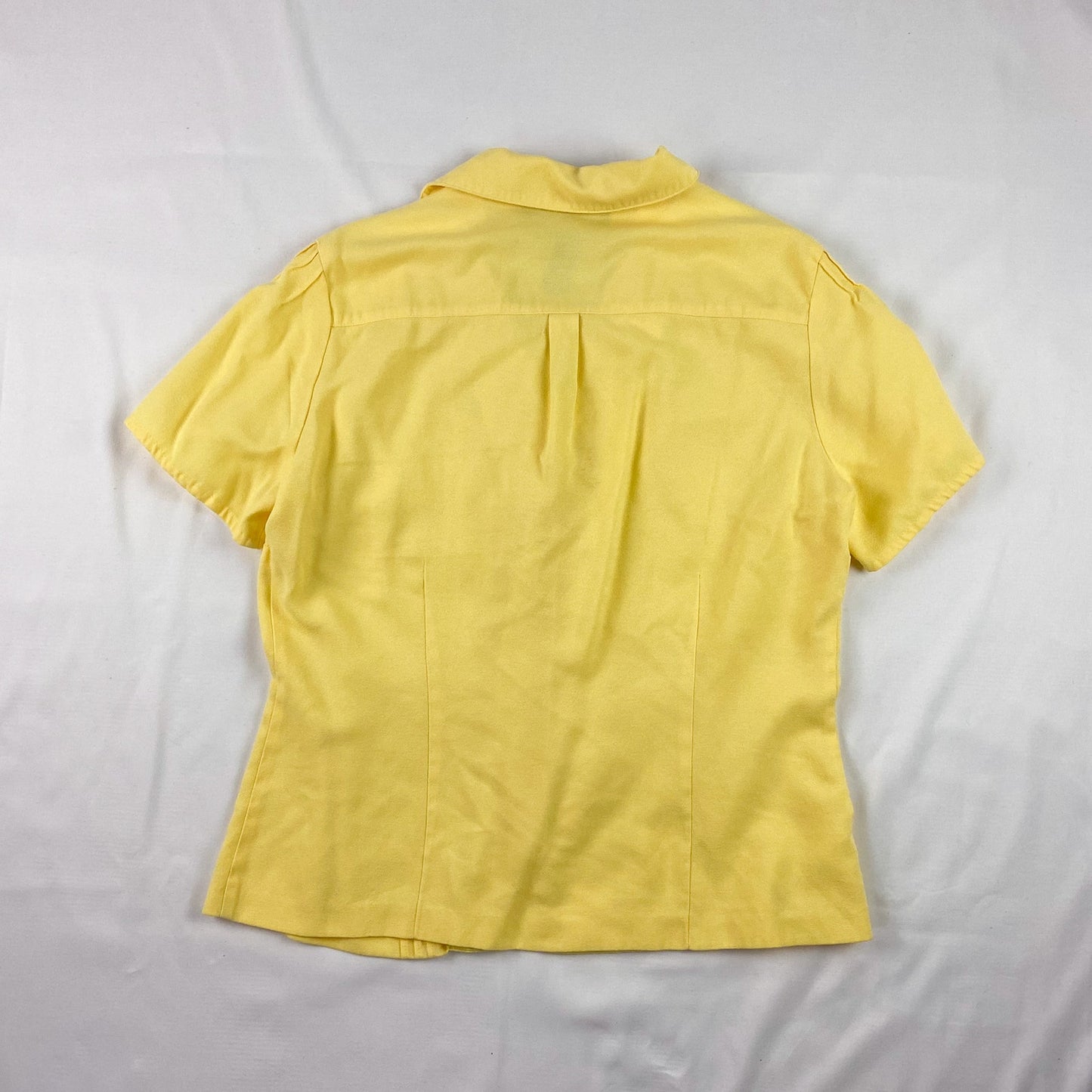 Sag Harbor Vintage Yellow Button Front Blouse Womens Small