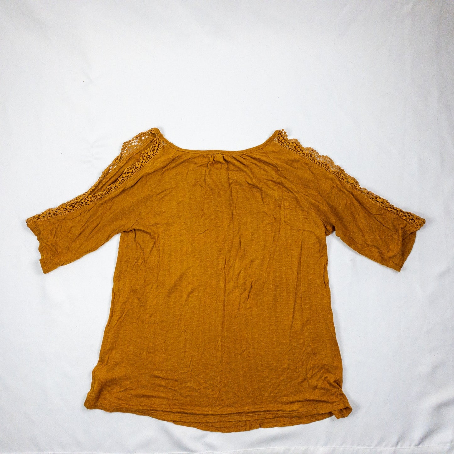 Maurices Brown Open Sleeve Lace Blouse Womens Large