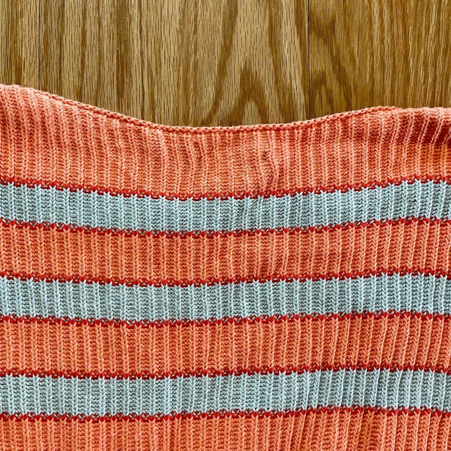 Lumiere Orange Striped Slouchy Knit Sweater Womens Large