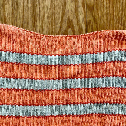Lumiere Orange Striped Slouchy Knit Sweater Womens Large