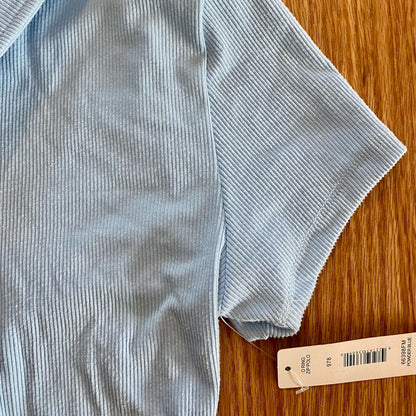 Justify Zip Blue Polo Mini Shirt Dress Juniors Medium Womens XSmall