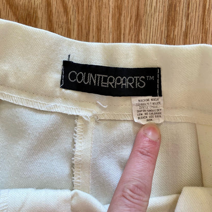 Counterparts Vintage White Pleated Pants Womens 27 Waist