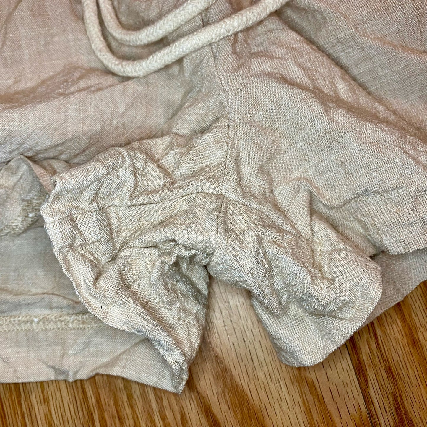Streetwear Society Beige Linen Paperbag Waist Shorts Womens Medium