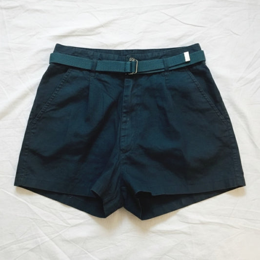 LicoRice X Vintage Black High Rise Pleated Ramie Shorts Womens 29