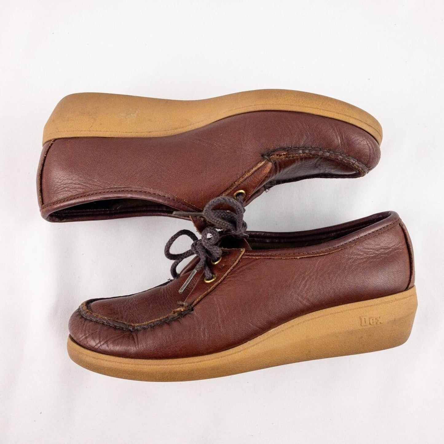 Dexter Vintage Brown Handmade Leather Loafer Shoes Womens 7.5