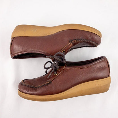 Dexter Vintage Brown Handmade Leather Loafer Shoes Womens 7.5