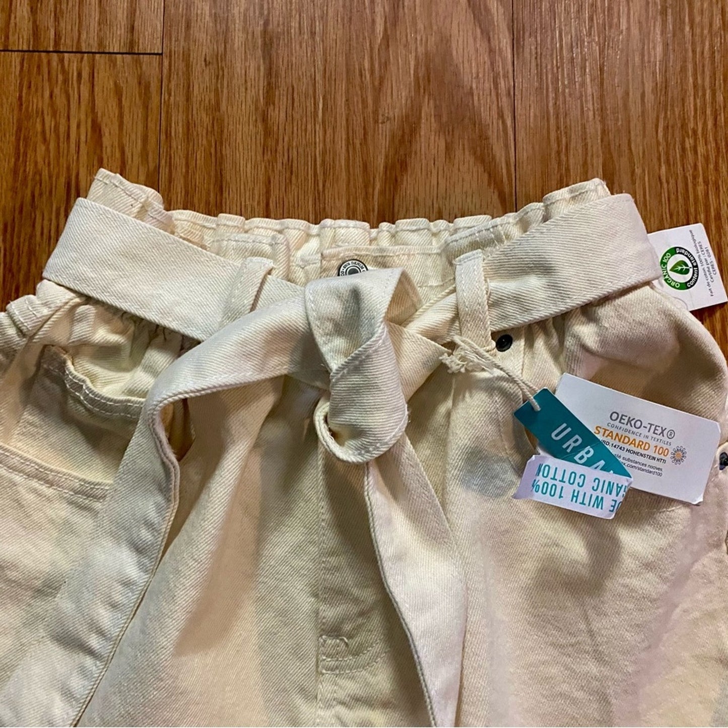 SWS Denim Company Organic Cream White High Rise Denim Shorts Womens Medium