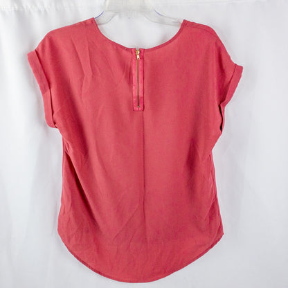 Pink Rose Sheer Pink Blouse Shirt Womens Medium